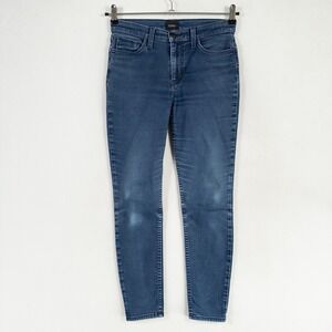 Hudson Jeans Sz 26 Blue Natalie Midrise Super Skinny Ankle Stretch Distressed